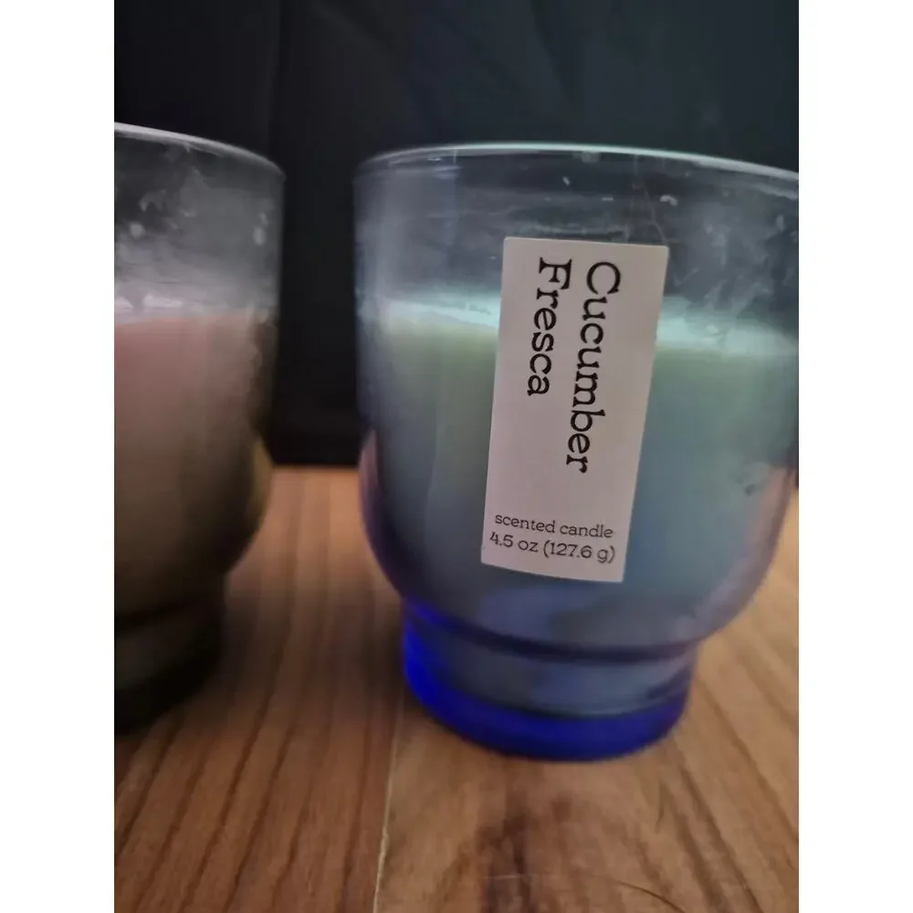 3 Single Wick Target Candles Scented Small 2 Citrus Verbena & Cucumber Fresca s1